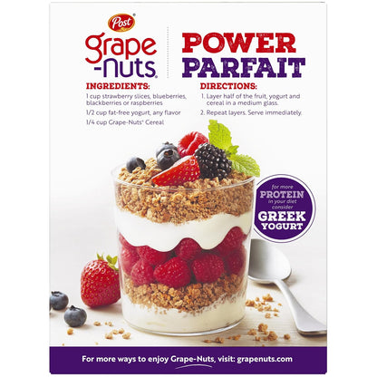 Grape-Nuts Original Breakfast Cereal – Heart-Healthy Morning Bowl for the Wellness Pantry, High-Fiber Whole Grain Start to Your Day