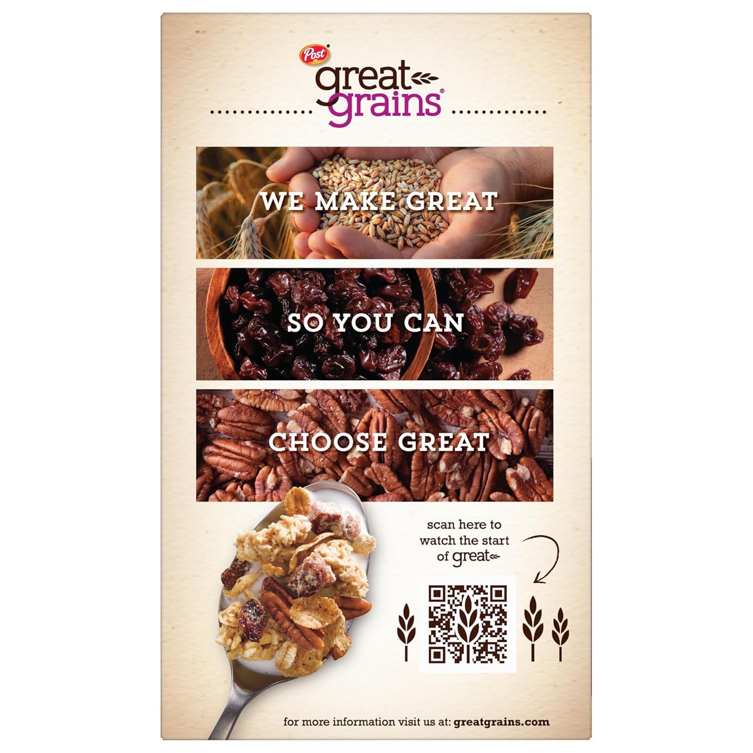 Great Grains Raisin Date Pecan Cereal – No Artificial Colors Breakfast Staple for Growing Children, 16 oz Box