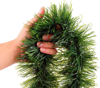 green plastic construction with lightly textured, tinsel-like branches