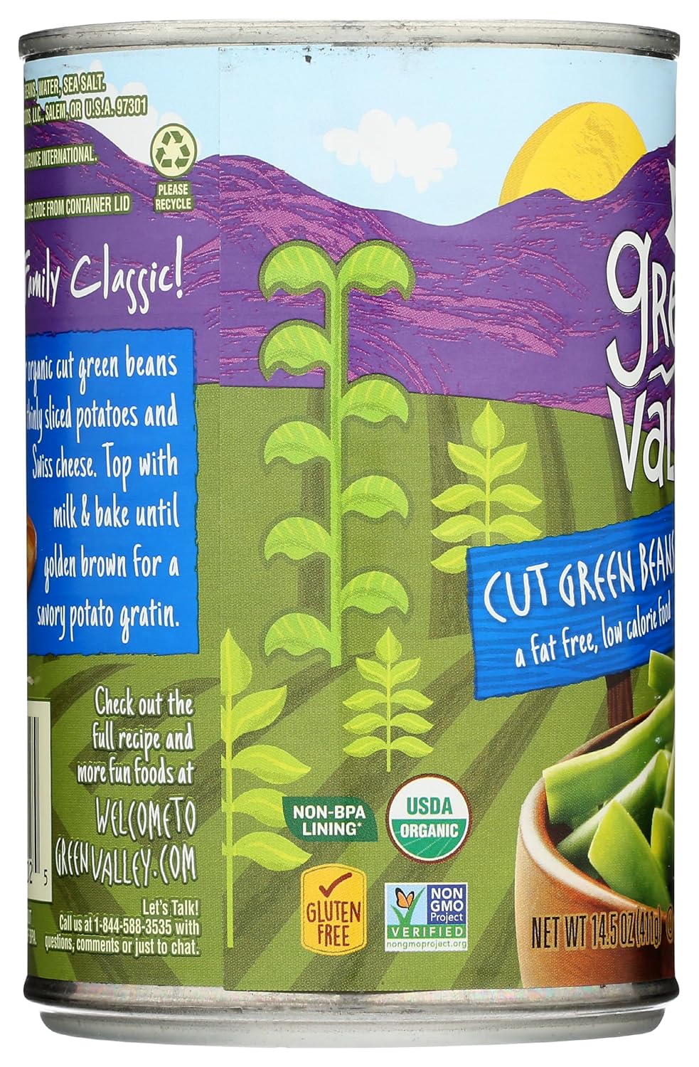 Green Valley Organic Cut Green Beans – Non-GMO Heated Side for No-Salt Diet Routines, Ready in Under 7 Minutes