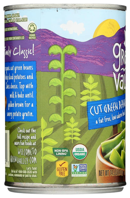 Green Valley Organic Cut Green Beans – Non-GMO Heated Side for No-Salt Diet Routines, Ready in Under 7 Minutes