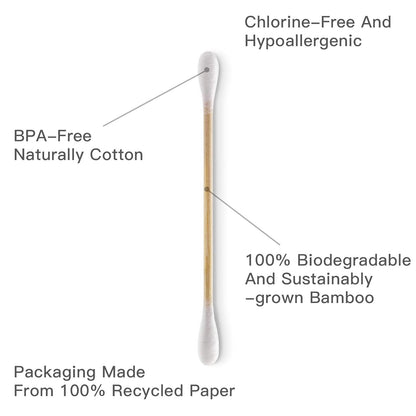 GreenSwab Co. Organic Cotton Swabs – Spa Night Wellness Essential for Bathroom and Bedroom, Biodegradable