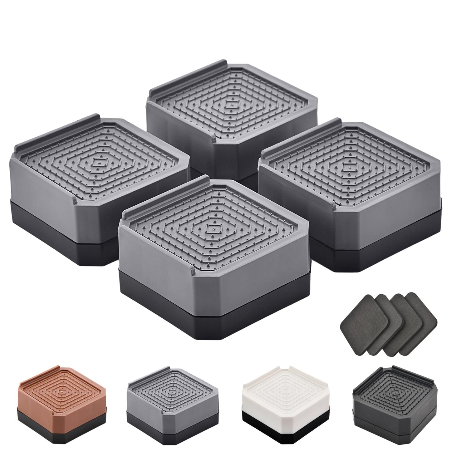 Grey-square-4 Pack - 1 layer(1.5inches)