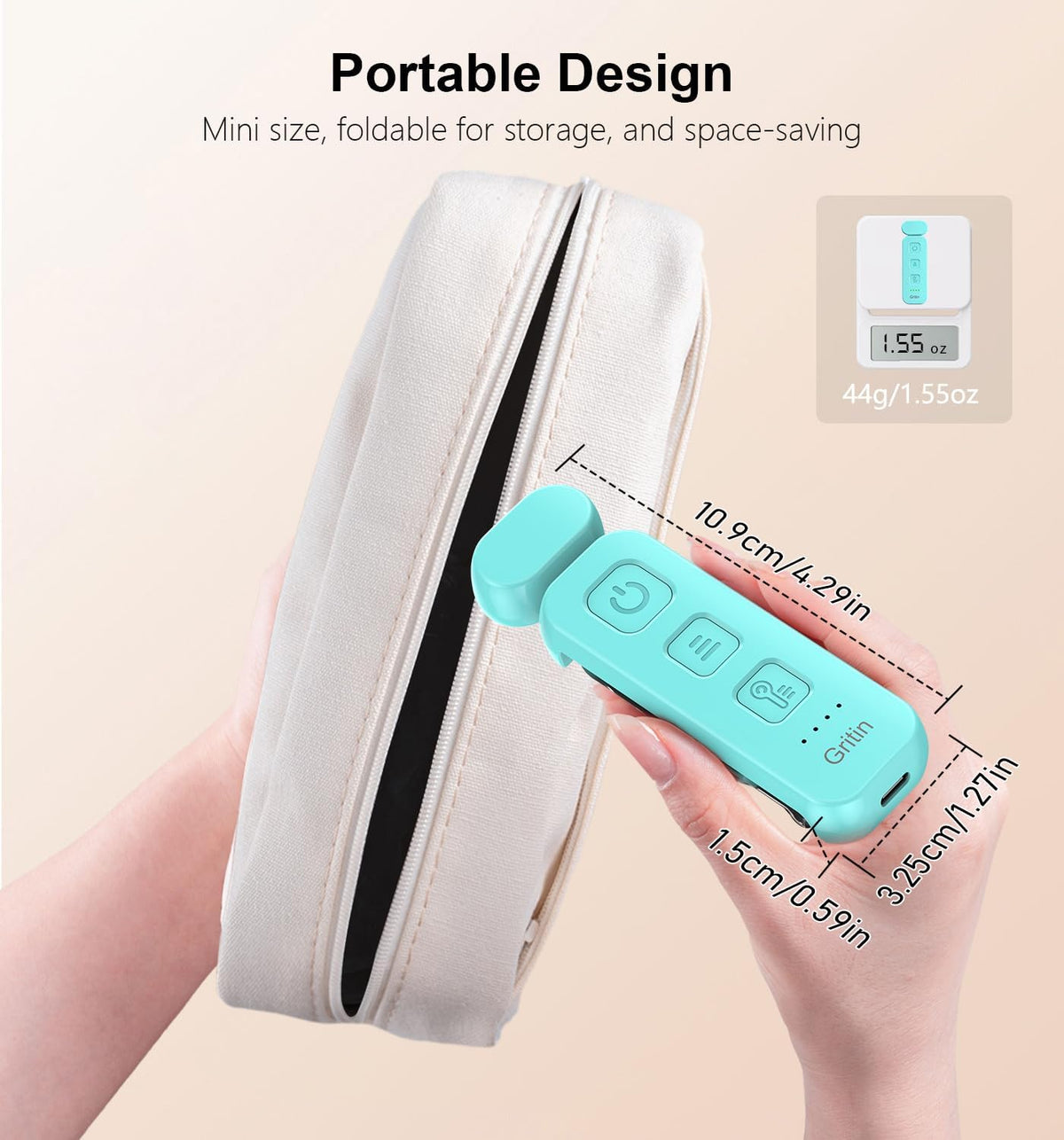 Gritin Folding Bookmark Light – Uncluttered Bedroom Essential, Compact USB-C Rechargeable Reading Lamp