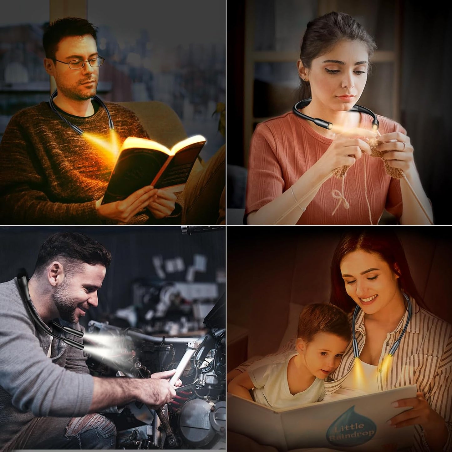 Gritin LED Neck Reading Light – Charming Pink Gift for Teenage Girls, Flexible Neck Light for Late-Night Reading