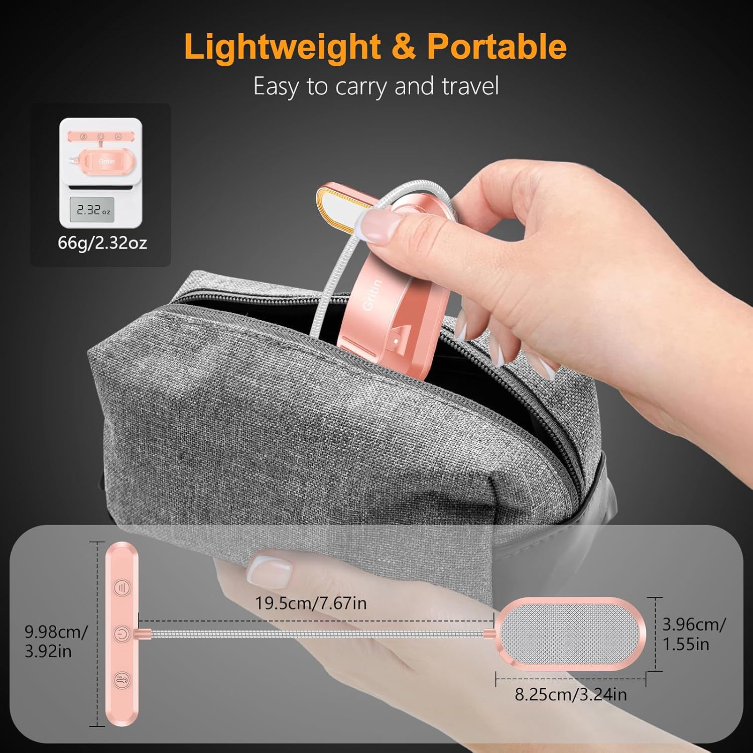 Gritin Rechargeable Book Light for Reading in Bed – Thoughtful Birthday Gift for Mom and Book Lovers, 3 Color Temperatures and 80-Hour Battery