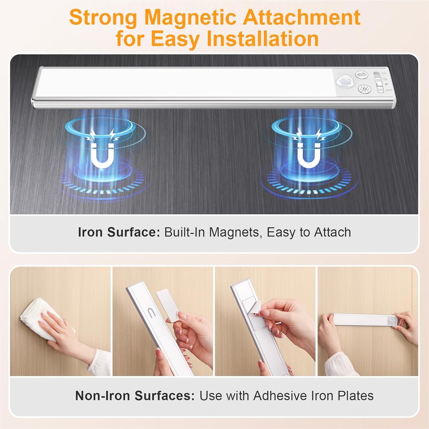 Gritin Rechargeable LED Strip - No Tools No Wires Installation for Less Is More Living