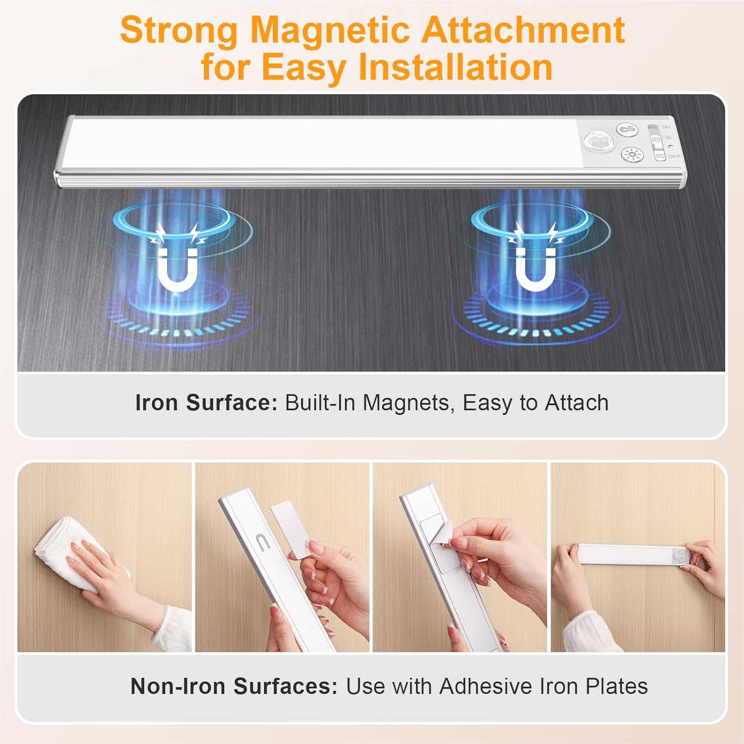 Gritin Rechargeable LED Strip - No Tools No Wires Installation for Less Is More Living