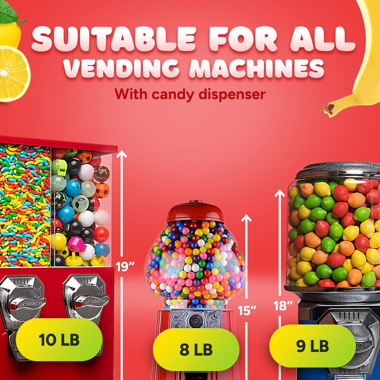 Gumballs Bulk 1lb Mini Bubble Gum for Kids Birthday Party Favors and Piñata Fillers