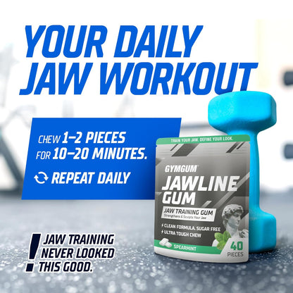 GYMGUM Jawline Gum Ultra Hard Chewing Gum | Nightly Self-Care Ritual for Facial Sculpting and Stress Relief