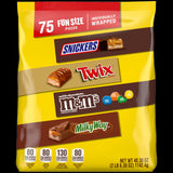 M&M'S, SNICKERS, TWIX & MILKY WAY Tamper-Evident Individually Wrapped Halloween Candy for Worry-Free Trick-or-Treat Distribution, 120 Count Bag