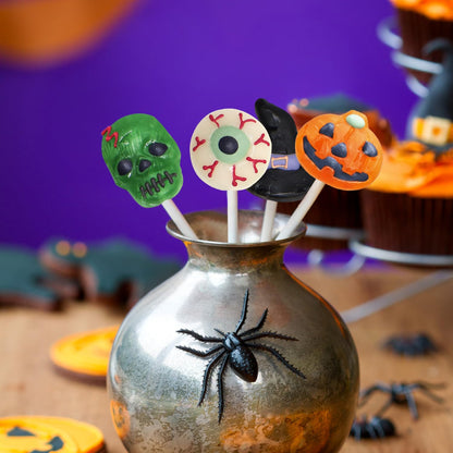 Halloween Lollipops 12 Count Dye-Free Suckers for Kids Classroom Party Favors and Trick-or-Treat Night