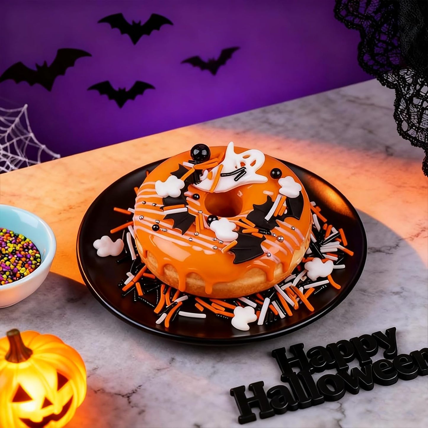 Halloween Sprinkles - Kid-Safe Edible Sprinkle Mix for Children Birthday Party Treats, 320g Candy Eyeball and Pumpkin Decorating Set