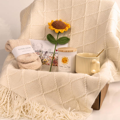 hand-woven decorative sunflower as a keepsake beyond the consumables
