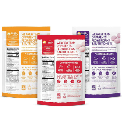 Happy Baby Organics Yogis Freeze-Dried Yogurt & Fruit – Baby-Led Weaning Snack for Crawlers, 1 oz Pouches Variety Pack