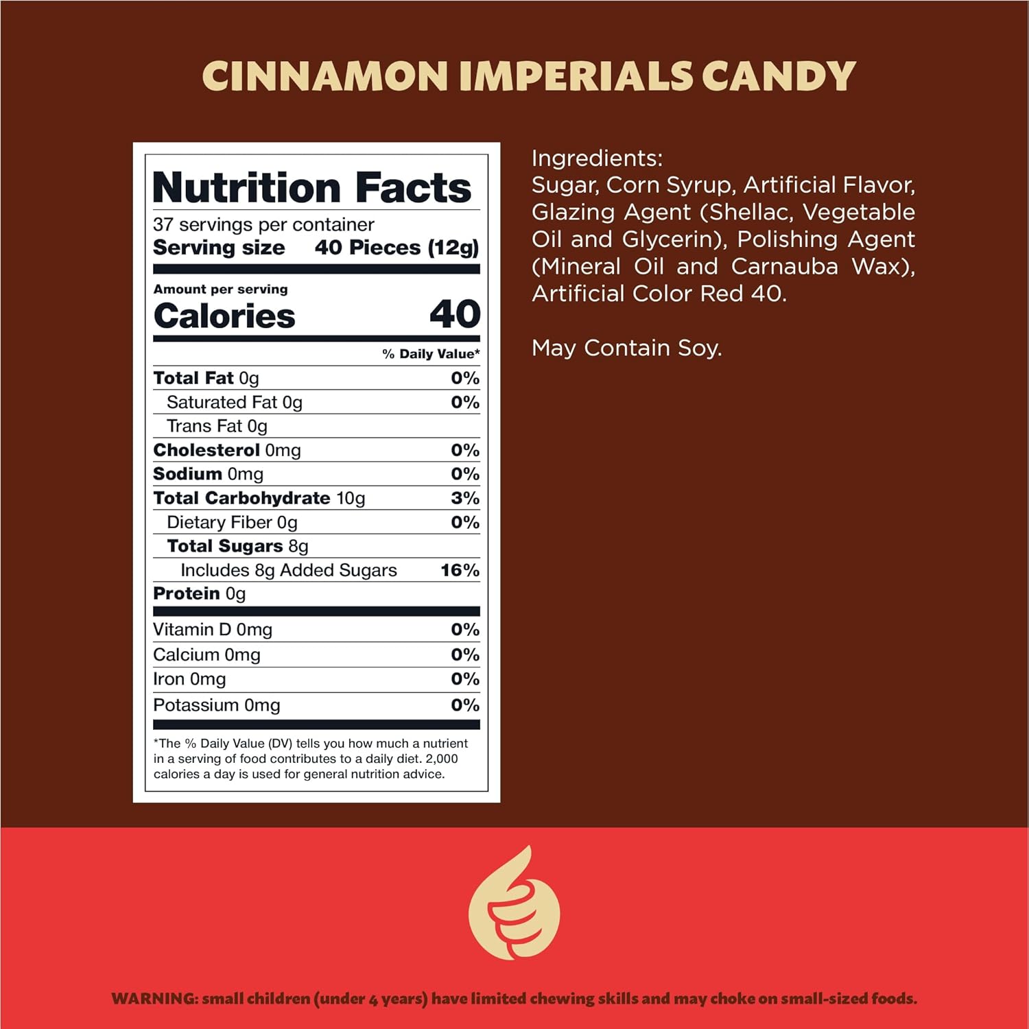 hard candy shell with intense cinnamon spice center