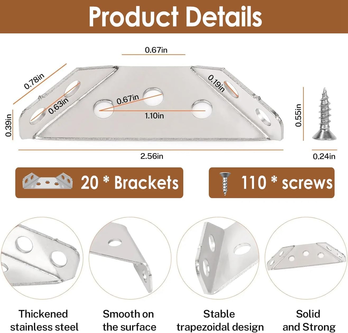 hard-plastic storage case to keep brackets and screws organized