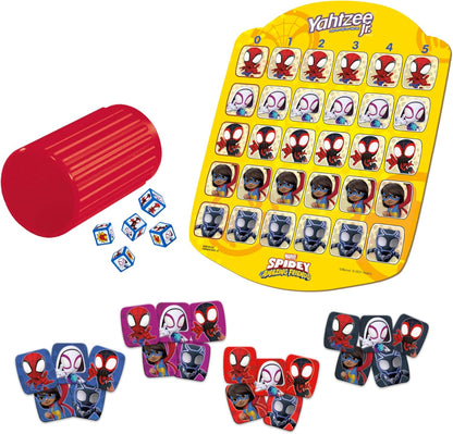 Hasbro Gaming Spidey and His Amazing Friends Yahtzee Jr. Marvel Edition Board Game – Safe Family Game for Playroom and Kids' Bedroom
