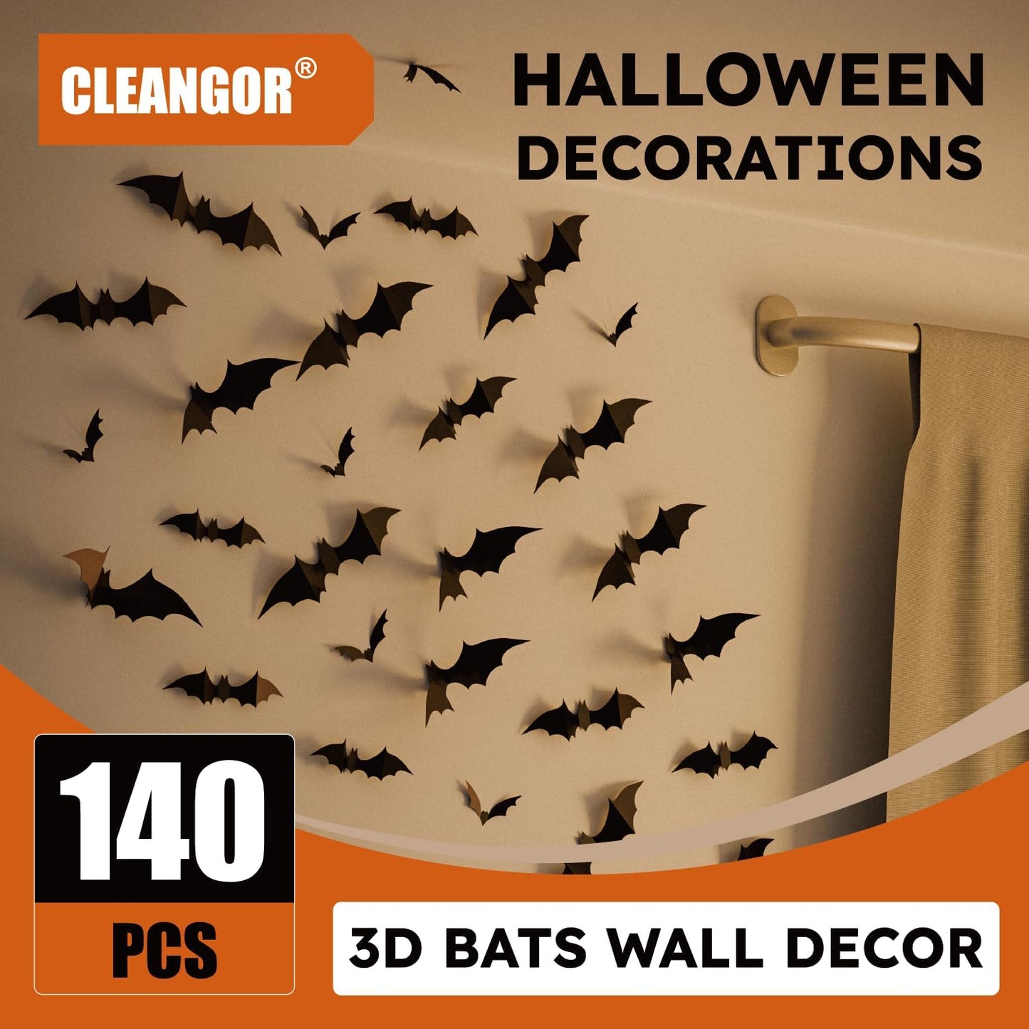 HauntNest Spooky Bat Stickers – Versatile Halloween Decor for Backyard Movie Nights and Tent Exteriors, Reusable