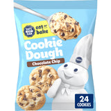 Pillsbury Chocolate Chip Cookie Dough, Makes 24 Cookies, 16 oz - Valentine's Day and Birthday Gift for Cookie Lovers, Easy Baking