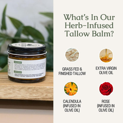 Hearth & Homestead Tallow Skin Balm – Calming Vanilla Orange Scent for Bath Time and Bedtime Wind-Down