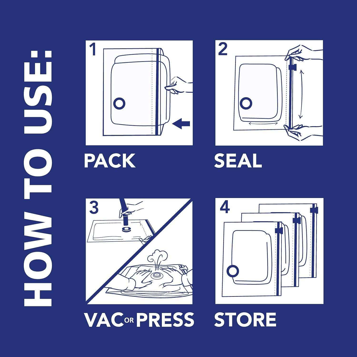 Hefty Shrink-Pak Reusable Vacuum Seal Bags, Smart Valentine's Day Gift for Frequent Travelers