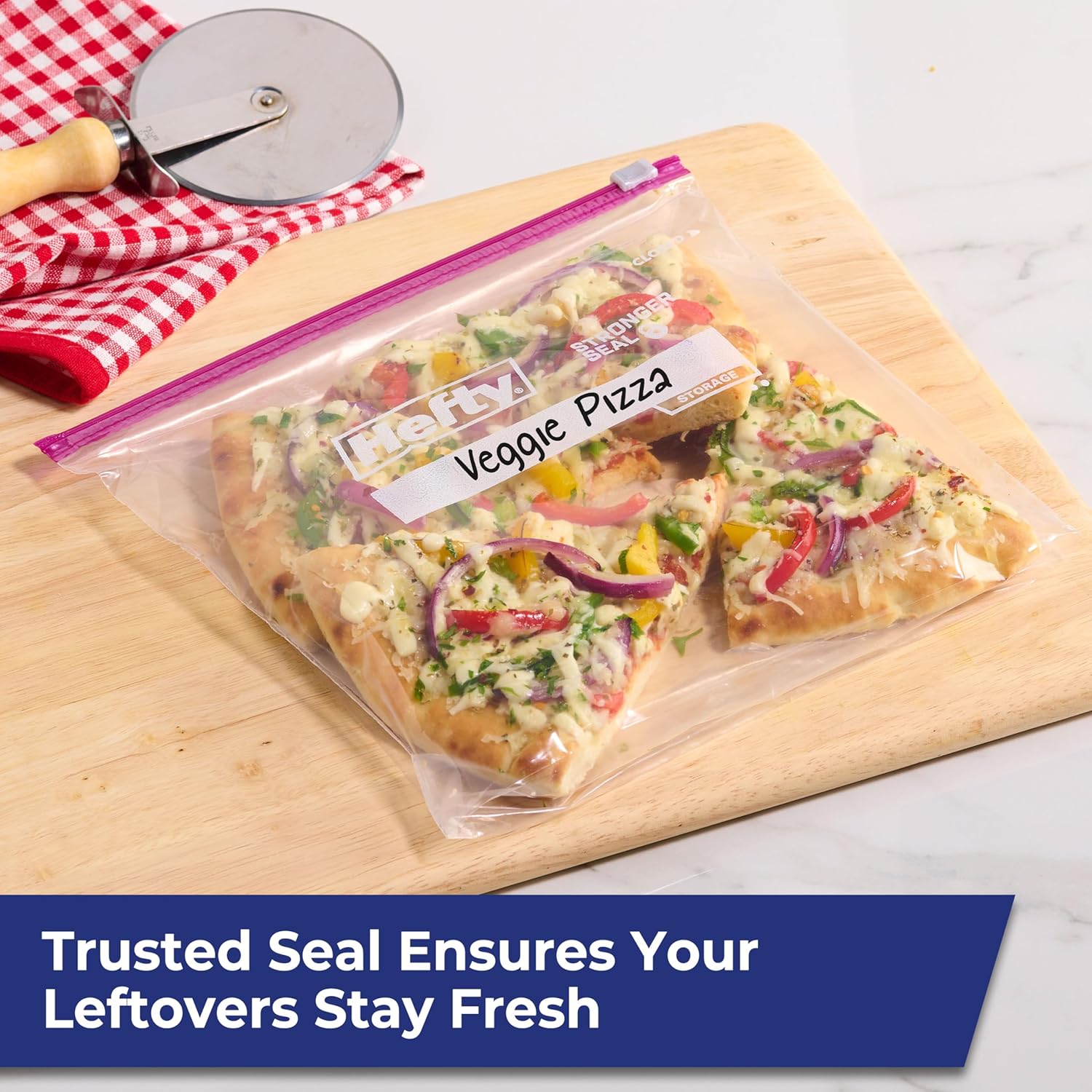 Hefty Slider Gallon Storage Bags – Under-Sink and Shelf Storage in Clear Gallon Sizes, No Extra Stickers Needed