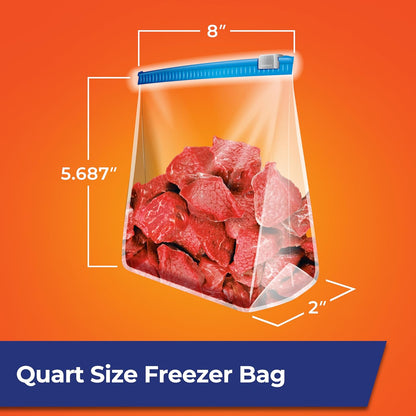 Hefty Slider Quart Freezer Bags – Parent-Approved Freezer Bags for Lunchbox Prep, After-School Snacks, and Playdate Treats