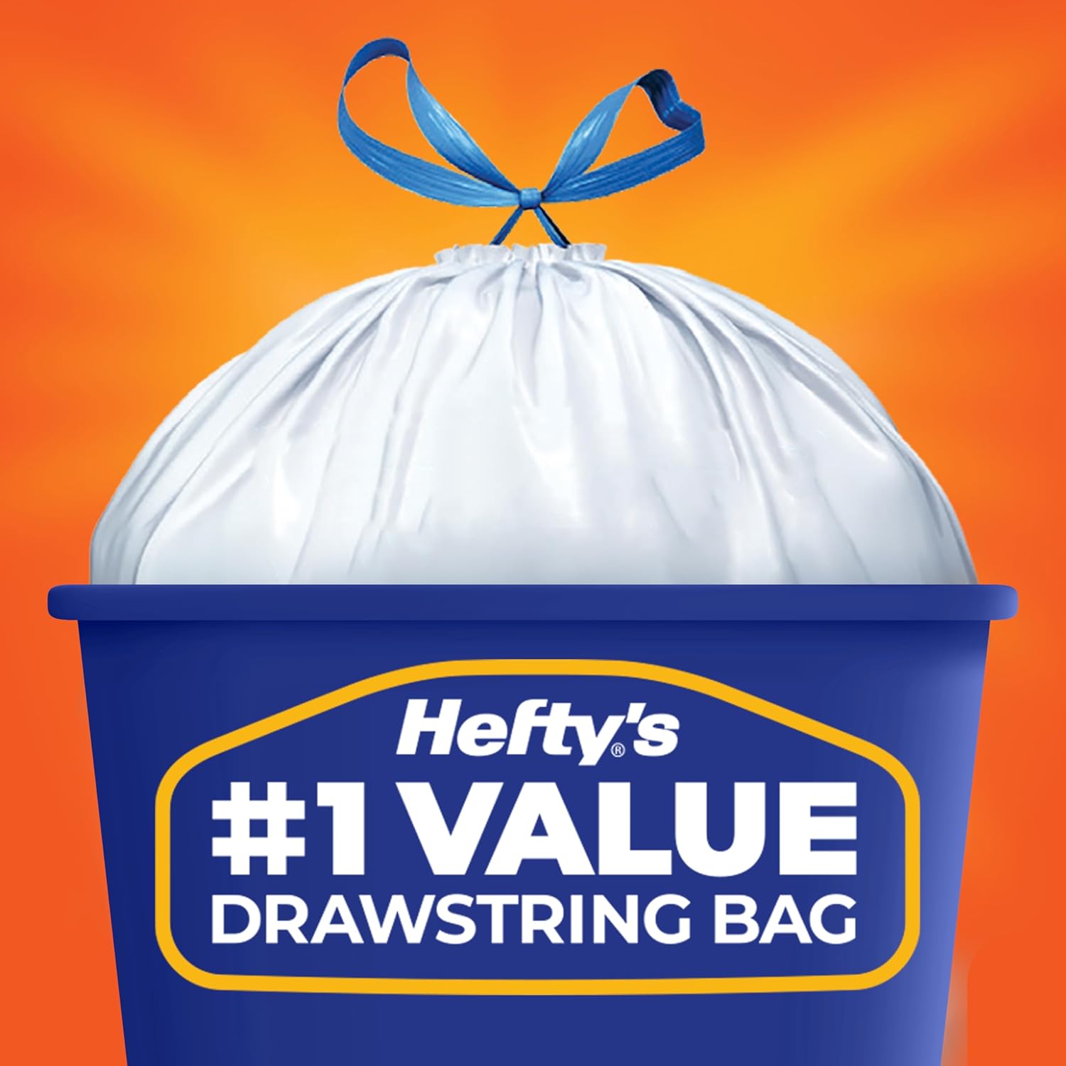 Hefty Strong 13 Gallon Heavy Duty Trash Bags – Tear Proof Bags for Households with Curious Kids, Drawstring 120 Ct
