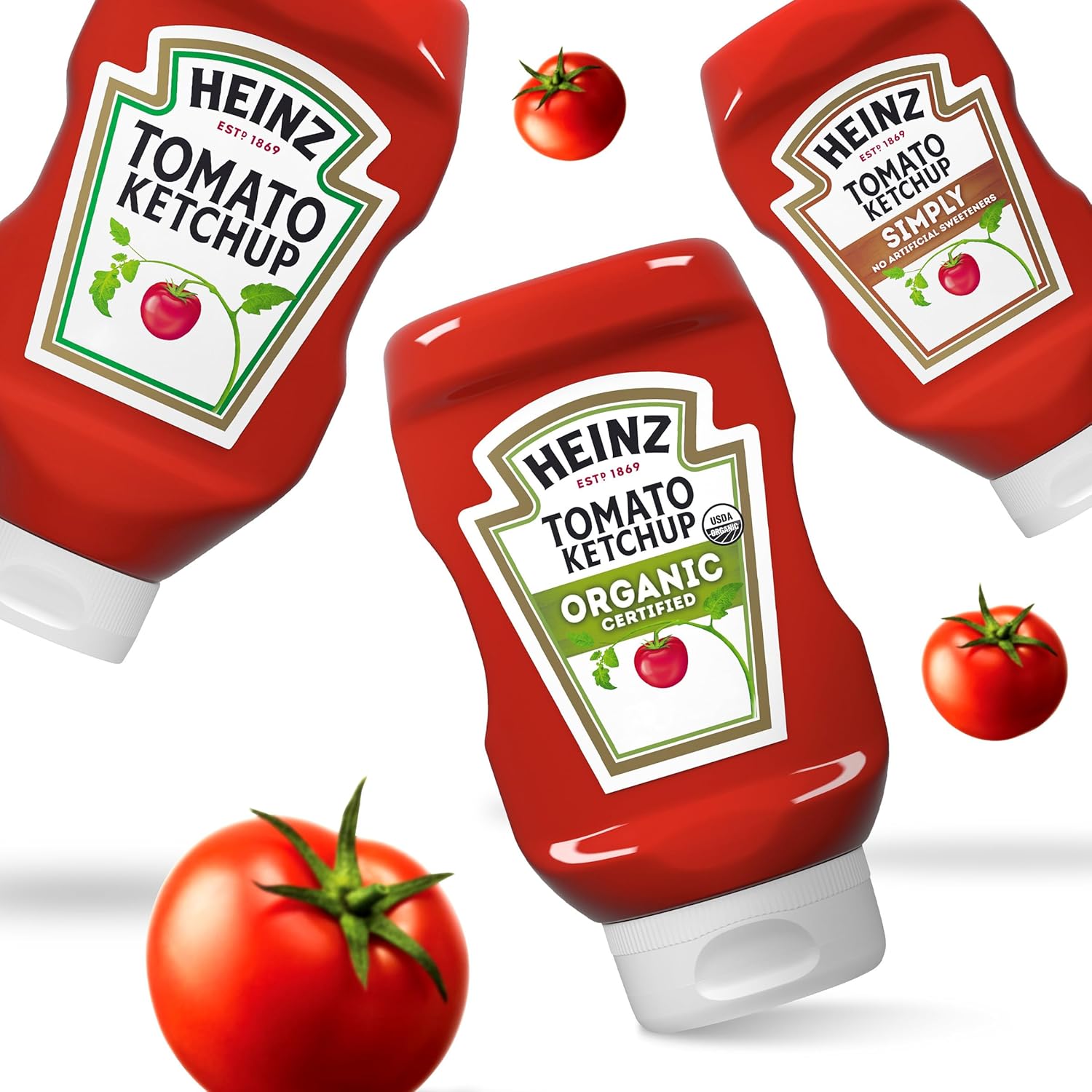 Heinz Organic Tomato Ketchup for Wellness-Focused Kitchens, Cleaner-Label Condiment for Family Meals and Burger Nights