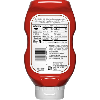 Heinz Simply Tomato Ketchup – Family Kitchen Staple for Kid Lunches and Dinner Plates