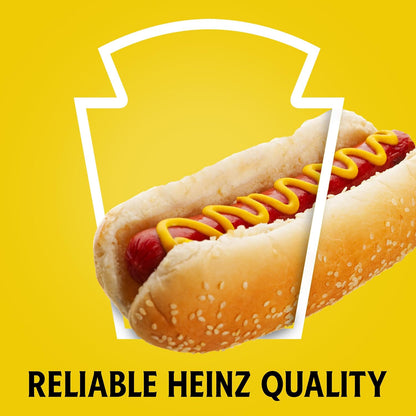 Heinz Yellow Mustard, 20 oz Squeeze Bottle – Backyard BBQ & Grilling Condiment for Burgers, Hot Dogs, and Bratwurst
