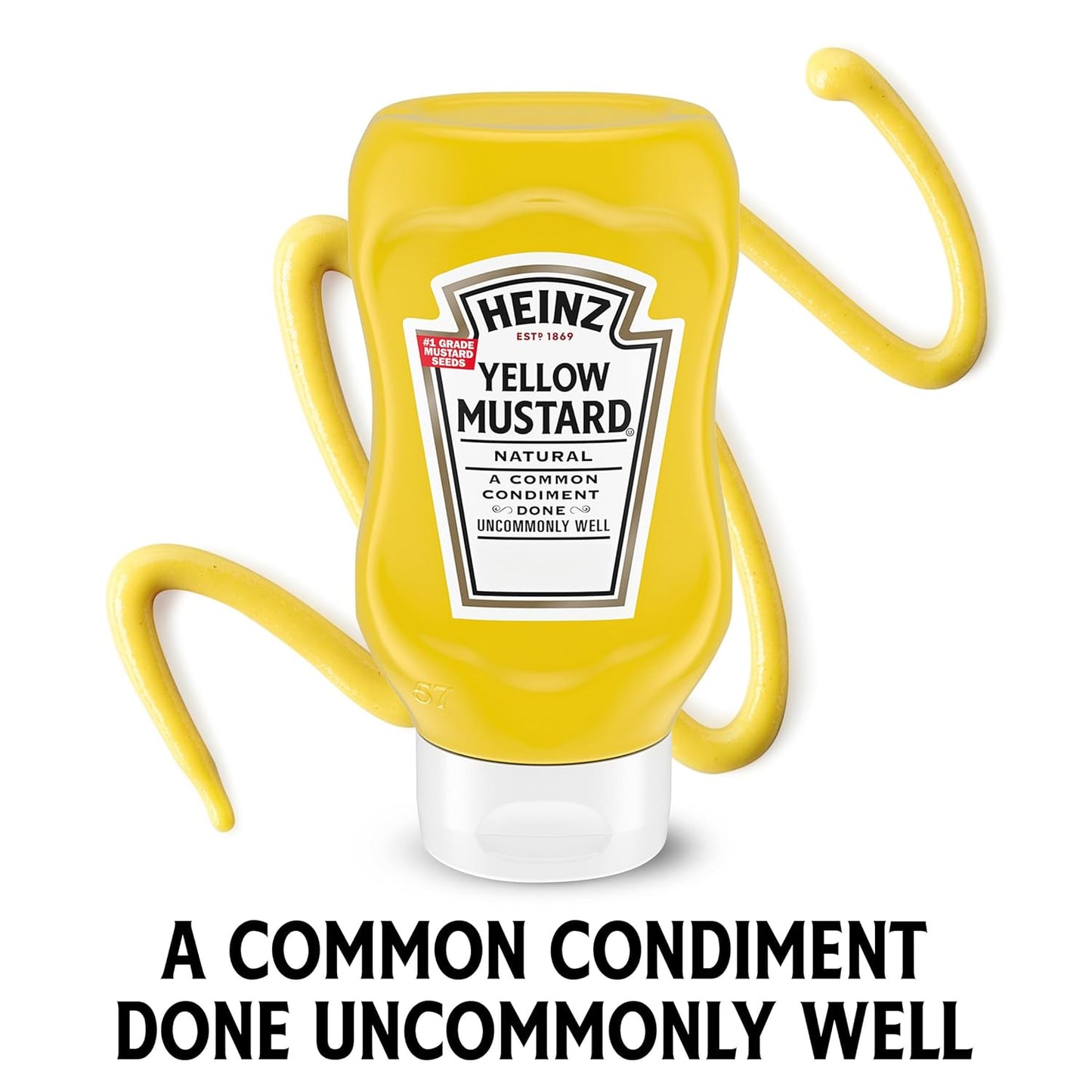 Heinz Yellow Mustard, 20 oz Squeeze Bottle – Backyard BBQ & Grilling Condiment for Burgers, Hot Dogs, and Bratwurst
