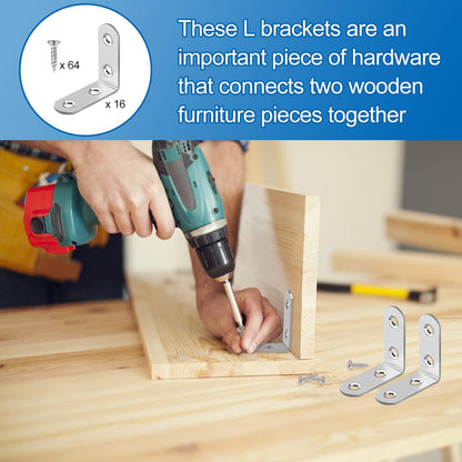 HENSUN Stainless Steel L Brackets – Injury-Free DIY Furniture Repair, Snag-Free Brackets for Cabinets Near Kids