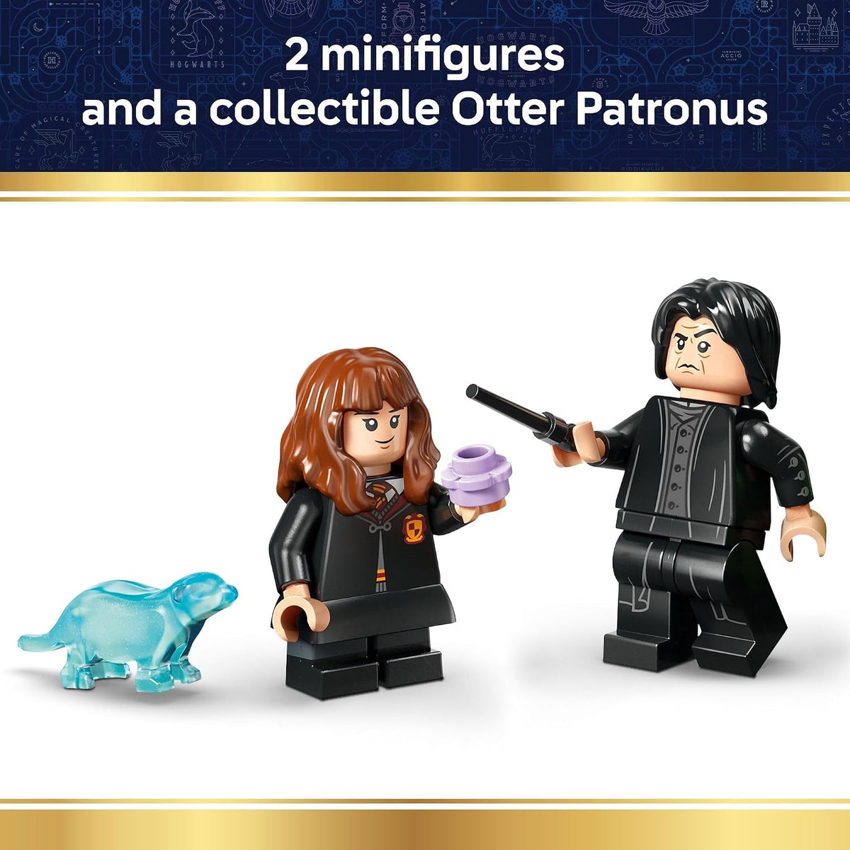 hermione's otter patronus build from the 25th anniversary collection plus 1 of 14 collectible hogwarts portraits