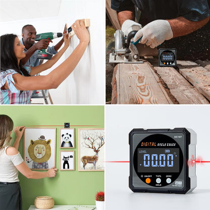 HERRMILL Digital Angle Finder with Laser - Thoughtful Birthday Gift for Dad Who Woodworks, Magnetic Miter Gauge for Table Saw