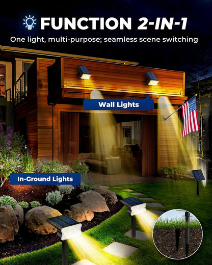 HGGH Solar Lights Outdoor IP67 60 LED – Travel-Friendly Garden Spot Lights for Backyard, Campsite, and Al Fresco Evenings