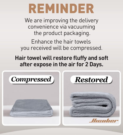Hicober Microfiber Hair Towel Wrap – Simple Hair Drying Wrap in Muted Color Set, 3-Pack