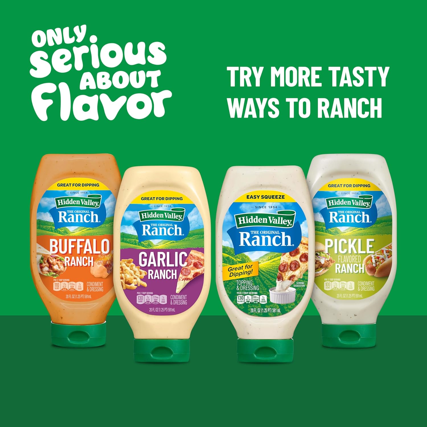 Hidden Valley Easy Squeeze Ranch – Low Carb Topping for Mindful Weeknight Dinners, 20 Ounce