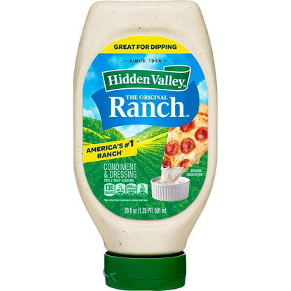 Hidden Valley Easy Squeeze Ranch – Low Carb Topping for Mindful Weeknight Dinners, 20 Ounce