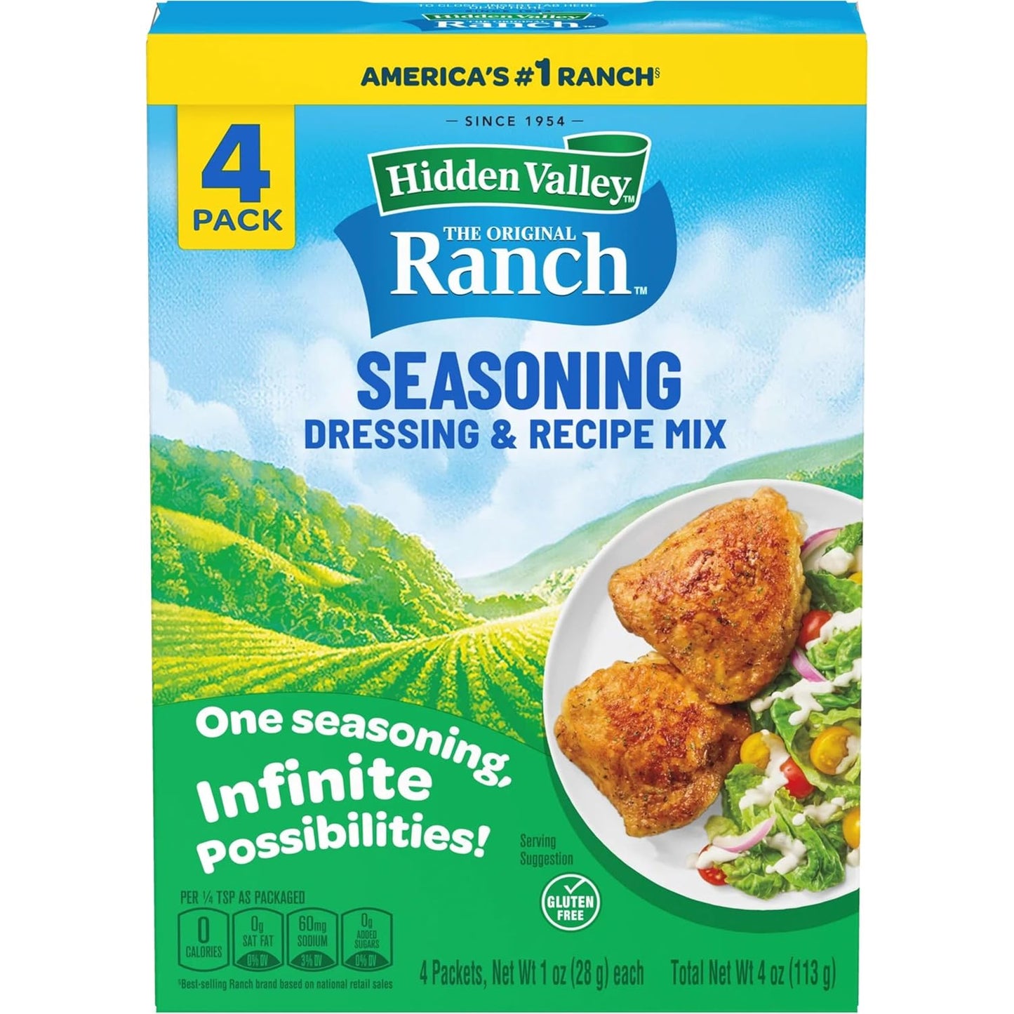 Hidden Valley Original Ranch Recipe Mix – Clutter-Free Pantry Solution That Combines Four Cooking Uses in One Packet
