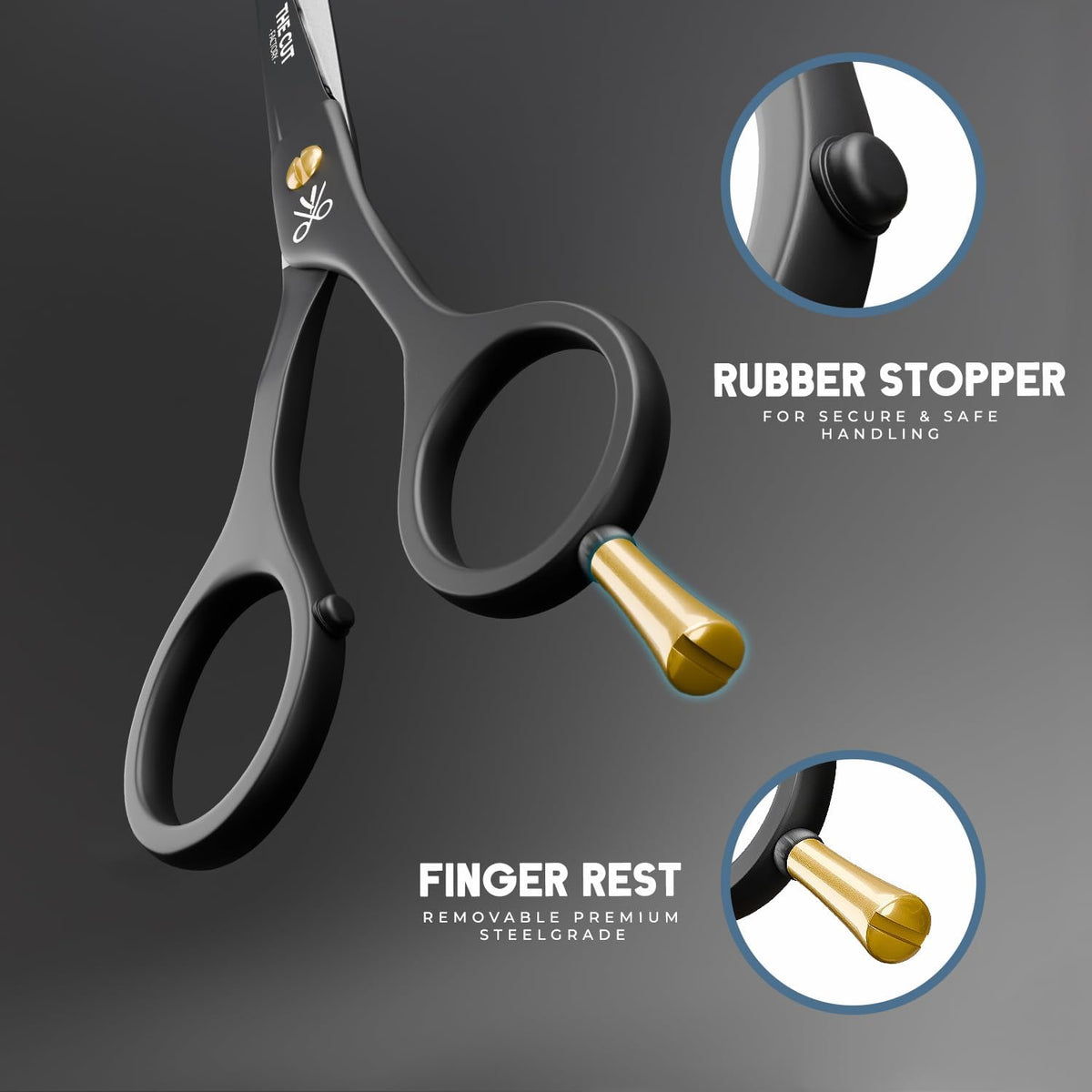 high-carbon stainless steel construction with rust-resistant matte black coating