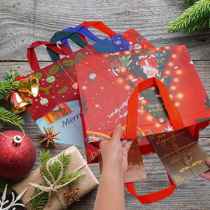 Heetobcos Reusable Holiday Gift Bags – Child-Friendly Wrapping Totes for School Christmas Events, Playroom Gift Hunts, and Nursery Surprises