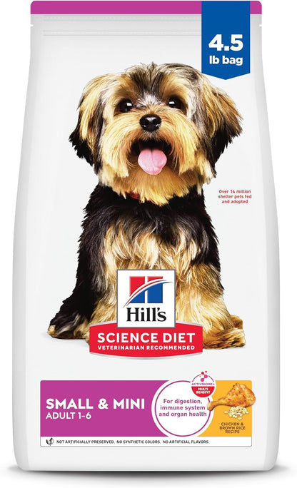 high-quality protein (chicken meal or lamb) to support lean muscle maintenance in small adult dogs