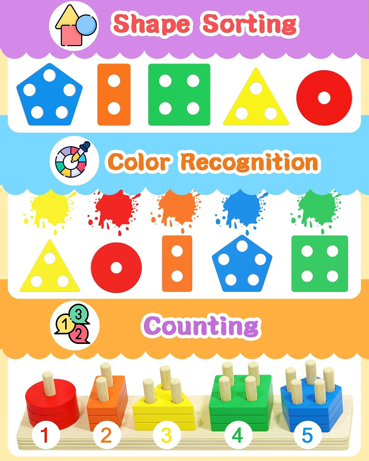 high-quality wood construction with smooth edges and toddler-friendly dimensions