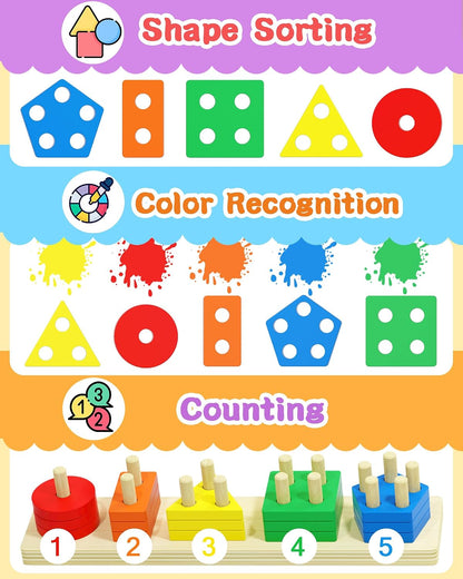 high-quality wood construction with smooth edges and toddler-friendly dimensions