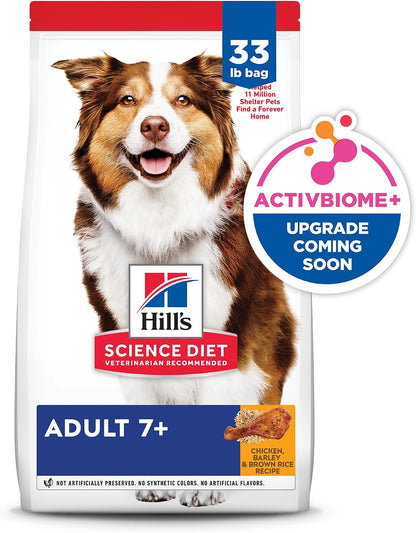 Hill's Science Diet Adult 7+ Dry Dog Food – Vet-Trusted Senior Nutrition with Balanced Minerals for Heart, Kidney, and Bladder Health