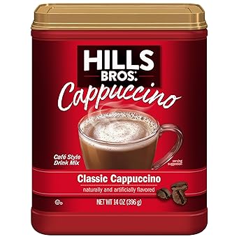 Hills Bros. Sugar Free Vanilla Instant Cappuccino Mix – Cubicle-Friendly Office Beverage, Steamed-Style Flavor Without the Espresso Machine