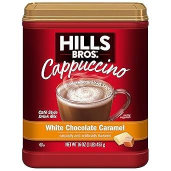 Hills Bros. Sugar Free Vanilla Instant Cappuccino Mix – Cubicle-Friendly Office Beverage, Steamed-Style Flavor Without the Espresso Machine