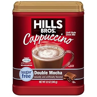 Hills Bros. Sugar Free Vanilla Instant Cappuccino Mix – Cubicle-Friendly Office Beverage, Steamed-Style Flavor Without the Espresso Machine